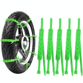 5pcs/Set Motorcycle Electric Two-Wheeler Non-Damaging Anti-Skid Chain Ties(Green)