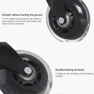 2.5 inch PU Black Transparent Wheel Suitable for Office Chair 11x22mm Mute Screw Universal Wheel