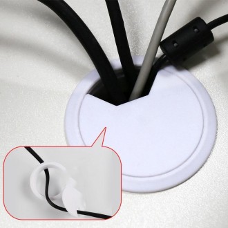 20 PCS ABS Plastic Round Cable Box Computer Desk Cable Hole Cover, Specification: 53mm (White)