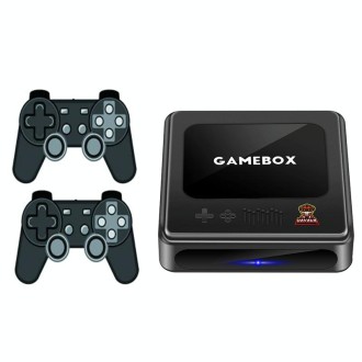 GD10 128G Built-In 40000+ Games Dual System Set-Top Box 3D Home 4K HD  TV Game Console Box EU Plug(Black)