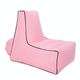 BB1082 Inflatable Sofa Inflatable Bed Outdoor Folding Portable Air Sofa Size: 85 x 80 x 75cm(Pink)