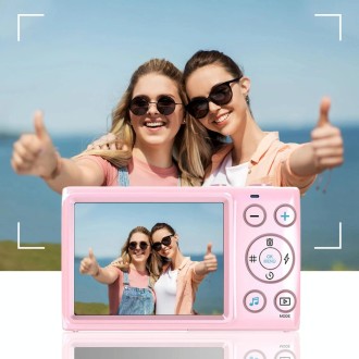 2.8-Inch Display Digital Camera 64MP 4K HD Camcorder With 18x Digital Zoom(Pink)