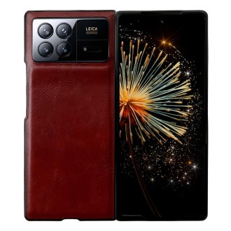 For Xiaomi Mix Fold 3 Crazy Horse Texture Leather Shockproof Phone Case(Brown)