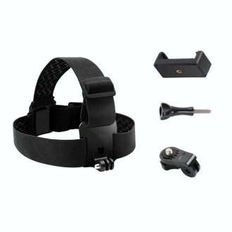 Elastic Mount Belt Adjustable Head Strap with Phone Clamp & Screw & S-type Adapter for GoPro HERO10 Black / HERO9 Black /8 /7 /6