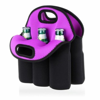 MTP-1050 Diving Material Portable Shock-resistant Beer Protective Cover Cans Beverage Bag(Purple)