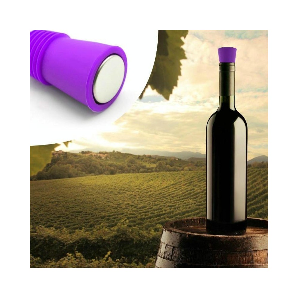 Food Grade Silicone Wine Stopper Creative Preservation Bottle Stopper(Purple)