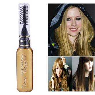 One-time Hair Temporary Color Hair Dye Non-toxic DIY Hair Color Mascara Dye Cream Hair(Gold)