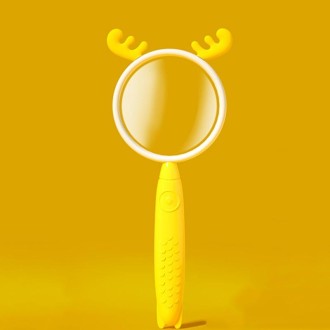 3x Magnifying Glass HD Cartoon Magnifying Glass Toy Gift For Children(Yellow Deer)