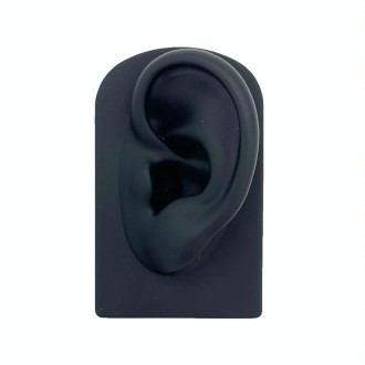 TX-S90 Simulation Ear Silicone Model Practice Display Props, Style:Left Ear(Black)