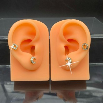 TX-S90 Simulation Ear Silicone Model Practice Display Props, Style:Left Ear(Black)