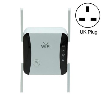 KP1200 1200Mbps Dual Band 5G WIFI Amplifier Wireless Signal Repeater, Specification:UK Plug(White)