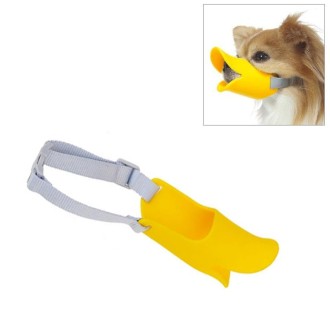 Cute Duck Mouth Shape Silicone Muzzle for Pet Dog, Size: S(Yellow)