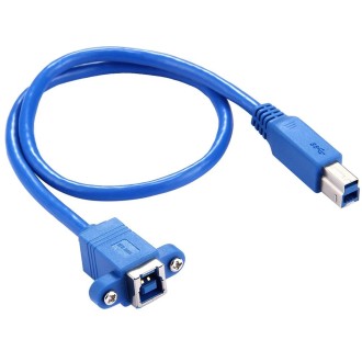 50cm USB 3.0 B Female to B Male Connector Adapter Data Cable for Printer / Scanner(Blue)