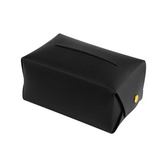 2 PCS Car Leather Tissue Box Home Paper Towel Storage Box(Black)