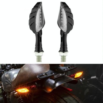 2pcs KC022 Motorcycle 12LEDs Turn Signal Light (Black)