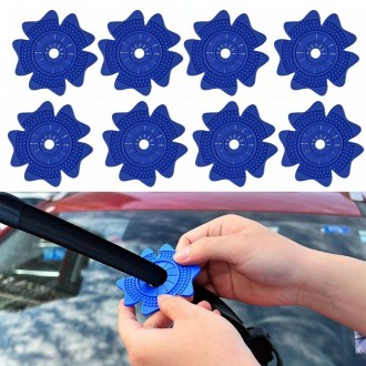 4sets Car Universal Wiper Hole Protective Cover PVC Dustproof Snowproof Wiper Pad(Blue Big Hole)