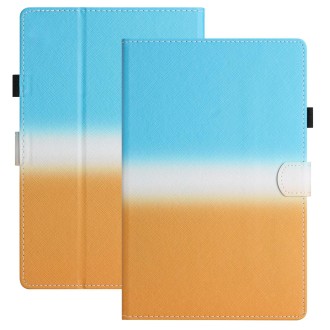 For 7 inch Universal Stitching Gradient Leather Tablet Case(Blue Orange)