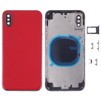 Back Cover with Camera Lens & SIM Card Tray & Side Keys for iPhone XS Max(Red)