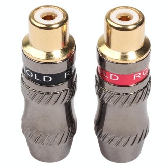 REXLIS TR026-1 2 PCS RCA Female Plug Audio Jack Gold Plated Adapter for DIY Audio Cable & Video cable