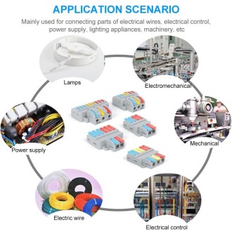 2pcs SPL-5 5 In 5 Out Colorful Quick Line Terminal Multi-Function Dismantling Wire Connection Terminal
