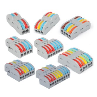 2pcs SPL-5 5 In 5 Out Colorful Quick Line Terminal Multi-Function Dismantling Wire Connection Terminal