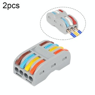 2pcs SPL-4 4 In 4 Out Colorful Quick Line Terminal Multi-Function Dismantling Wire Connection Terminal