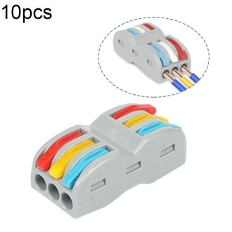 10pcs SPL-3 3 In 3 Out  Colorful Quick Line Terminal Multi-Function Dismantling Wire Connection Terminal