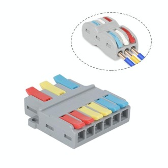 LT-636 3 In 6 Out Colorful Quick Line Terminal Multi-Function Dismantling Wire Connection Terminal