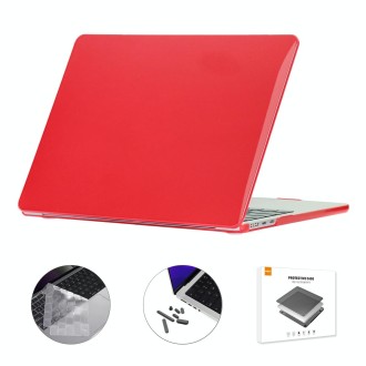 For MacBook Air 15.3 A2941 ENKAY EU Version 3 in 1 Crystal Protective Case with TPU Keyboard Film & Anti-dust Plugs(Red)