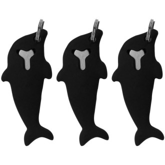 3pcs 2 in 1 Phone Tablet Card Removal Needle Dolphin Shape Card Opening Needle Cover(Black)