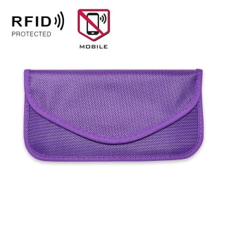 6.5 Inch Cell Phone Signal Shielding Bag Anti-location Isolated Signal RFID Storage Bag(Violet)