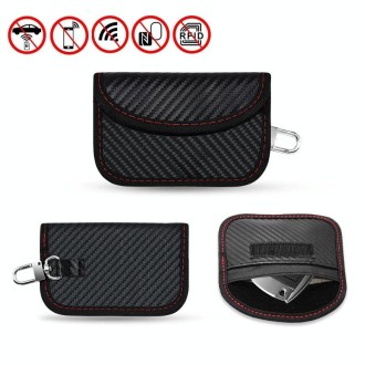 Carbon Fiber RFID Card Case Radiation-Proof Car Key Signal Shielding Bag 10.5 x 6.5cm