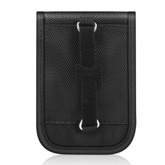 Double Buckle Car Key Signal Shielding Bag Anti-Magnetic RFID Card Case(Black)