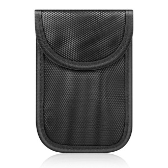 Double Buckle Car Key Signal Shielding Bag Anti-Magnetic RFID Card Case(Black)