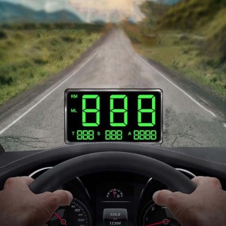 Kingneed C80 4.5inch HUD Car Head-up Display GPS Speed Meter Overspeed Alarm Mileage Altitude Clock(Black)