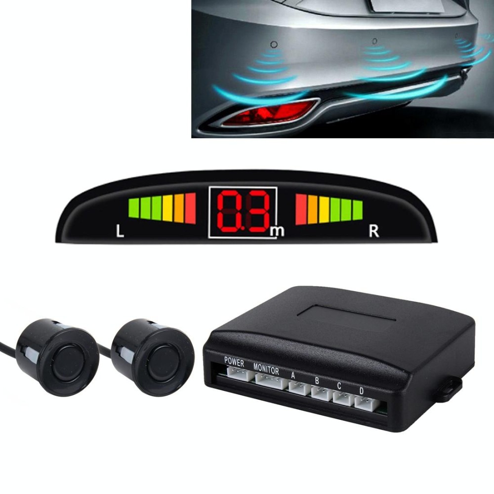 Car Buzzer Reverse Backup Radar System - Premium Quality 2 Parking Sensors Car Reverse Backup Radar System with LCD Display(Blac