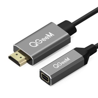 QGeeM QG-HD02 HDMI Single to Mini DP Converter(Silver Gray)