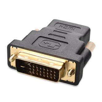 HDMI 19Pin Female to DVI 24+1 Pin Male adapter (Gold Plated)(Black)