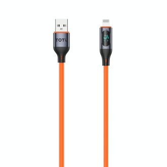 TOTU CB-7-L 15W USB to 8 Pin Digital Display Fast Charging Silicone Cable, Length: 1m(Orange)