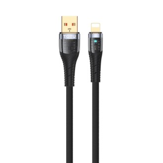 TOTU CB-8-L 12W USB to 8 Pin Transparent Braided Data Cable, Length: 1.5m