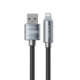 WK WDC-203i 2.4A USB to 8 Pin Data Cable, Length: 1m(Black)