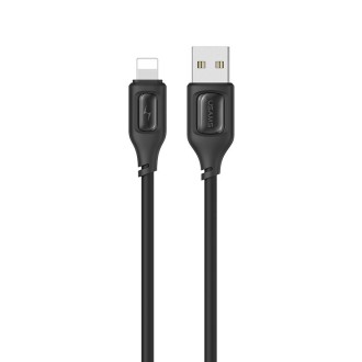 USAMS US-SJ618 2.4A USB to 8 Pin Silicone Data Cable, Length: 1m(Black)