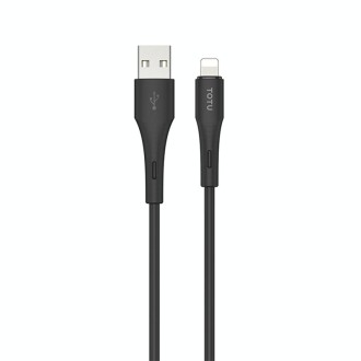 TOTU BL-017 Skin Sense Series USB to 8 Pin Silicone Data Cable, Length:2m(Black)