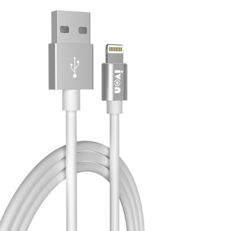 IVON CA73 2.4A 8 Pin Fast Charging Data Cable, Length: 2m(White)