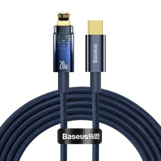 Baseus 20W Type-C / USB-C to 8 Pin Explorer Series Auto Power-Off Fast Charging Data Cable, Length:2m(Blue)