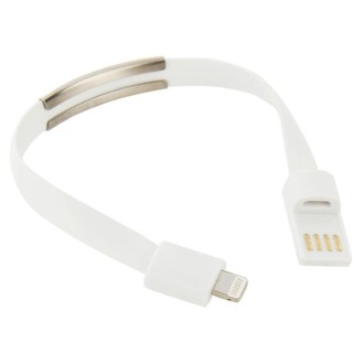 Wearable Bracelet Sync Data Charging Cable for iPhone, iPad, Length: 24cm(White)