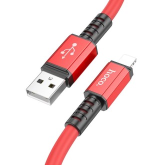 hoco X85 2.4A USB to 8 Pin Strength Charging Data Cable，Length：1m(Red)