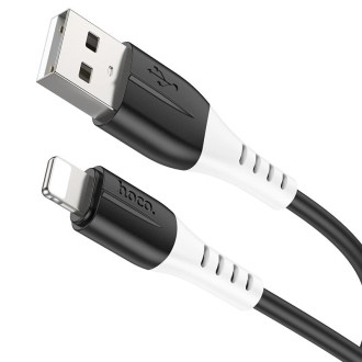 hoco X82 2.4A USB to 8 Pin Silicone Charging Data Cable,Length: 1m(Black)