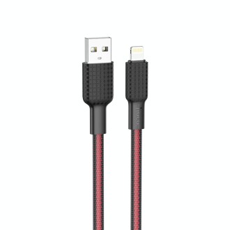 hoco X69 8 Pin Jaeger Charging Data Cable, Length: 1m(Black Red)