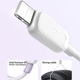 JOYROOM S-AL012A14 Multi-Color Series 2.4A USB to 8 Pin Fast Charging Data Cable, Length:1.2m(White)